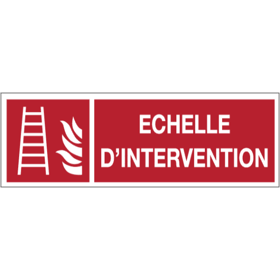 Panneau Picto + Texte Échelle d'Intervention - ISO 7010