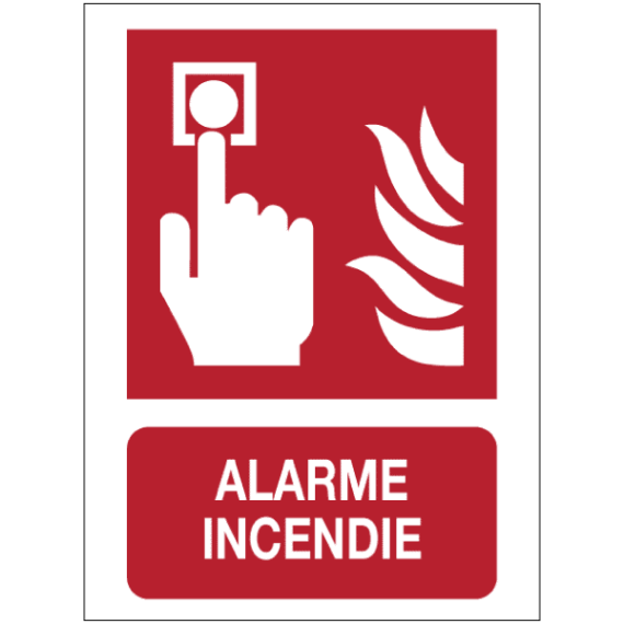 Panneau Picto + Texte Alarme Incendie