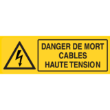 Panneau Danger de Mort - Câbles Haute Tension - Flèche Danger Électrique