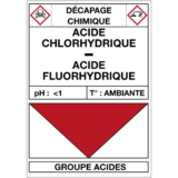 Étiquette Cuve Décapage Acide Chlorhydrique / Fluorhydrique