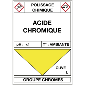 Étiquette Cuve Stockage Effluents Chromiques