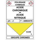 Étiquette Cuve Polissage Chimique Acide Chromique / Acide Nitrique