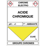 Étiquette Cuve Chrome Électro Acide Chromique