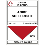 Étiquette Cuve Cuivre Électro Acide Sulfurique