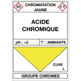 Étiquette Cuve Chromatation Jaune Acide Chromique