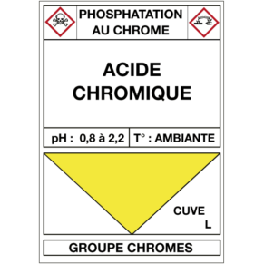 Étiquette Cuve Phosphatation au Chrome Acide Chromique