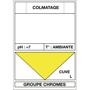 Étiquette Cuve Colmatage