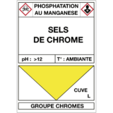 Étiquette Cuve Phosphatation au Manganese Sels de Chrome