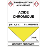 Étiquette Cuve Phosphatation au Chrome Acide Chromique