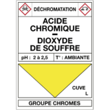 Étiquette Cuve Déchromatation Acide Chromique / Dioxyde de Soufre