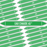 Marqueur Tuyauterie EAU CHAUDE 45°