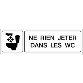 Pictogramme Ne Rien Jeter Dans Les WC - Gamme Secure