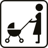 Pictogramme Femme avec Poussette - Gamme Reverse