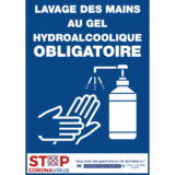 Panneau Lavage des Mains au Gel Hydroalcoolique Obligatoire