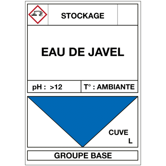 Étiquette Cuve Stockage Eau De Javel CUV-0093