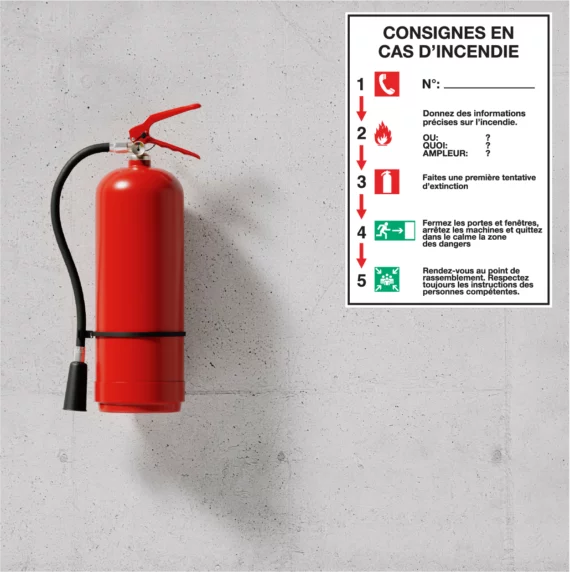 Panneau Consignes en cas d'Incendie SI-0215