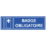 Étiquette Gravée Badge Obligatoire