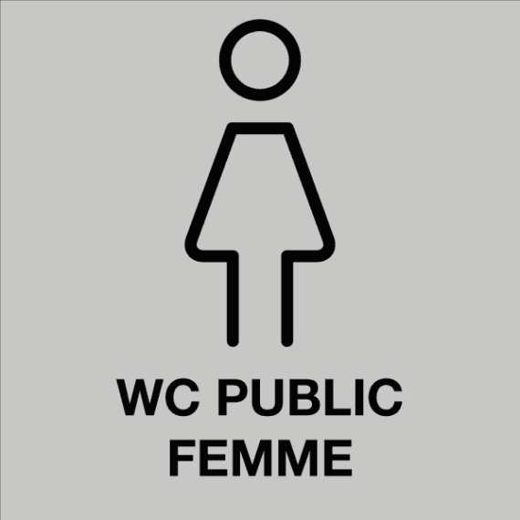 Étiquette Gravée WC Public Femme
