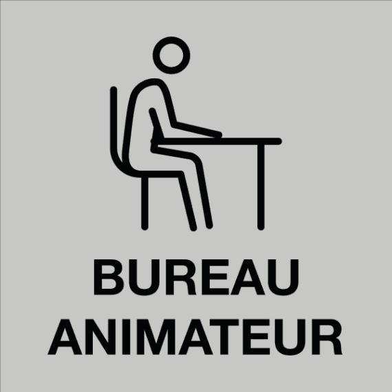 Étiquette Gravée Bureau Animateur
