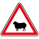 Panneau Danger Passage d'Animaux Domestiques - A15a2