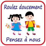 Panneau Prévention Enfants - Roulez Doucement, Pensez à Nous