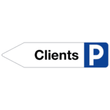 Panneau Parking Clients à Gauche
