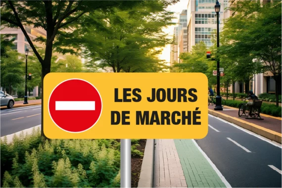 Panneau Arrêt Interdit les Jours de Marché ROUT-0174