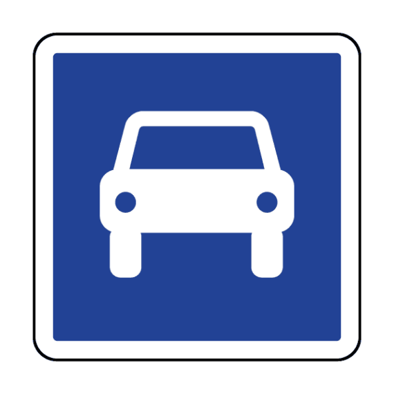 Panneau d'Indication d'une Route à Accès Réglementé - Route pour Automobiles C107