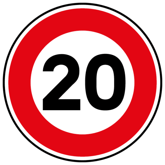 Panneau Limitation de Vitesse à 20 km/h - B14