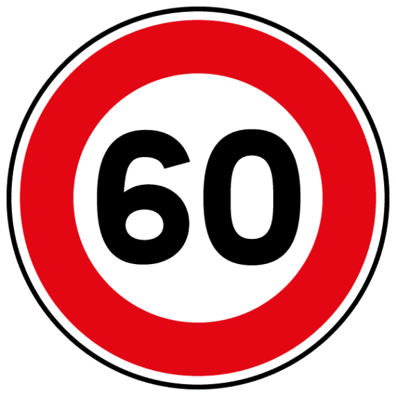 Panneau Limitation de Vitesse à 60 km/h - B14