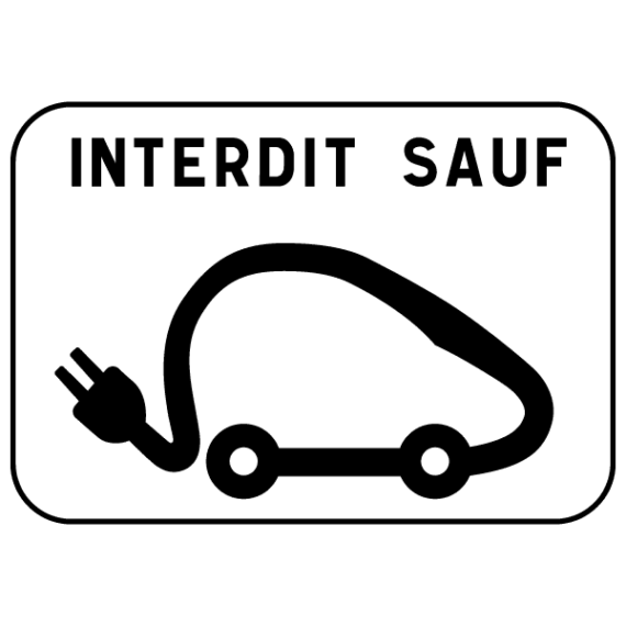 Panneau Interdit Sauf aux Véhicules Électriques - M6i