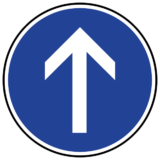 Panneau Direction Tout Droit Obligatoire - B21b