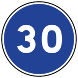 Panneau Vitesse Minimale Obligatoire - B25