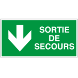 Panneau Sortie de Secours en Bas