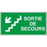 Panneau Sortie de Secours en Bas de l'Escalier