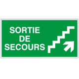 Panneau Sortie de Secours en Haut de l'Escalier