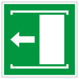 Panneau Porte Coulissante à Gauche ISO 7010