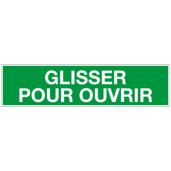 Panneau Glisser pour Ouvrir