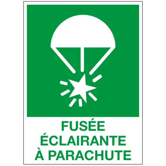 Panneau Fusée Éclairante à Parachute ISO 7010