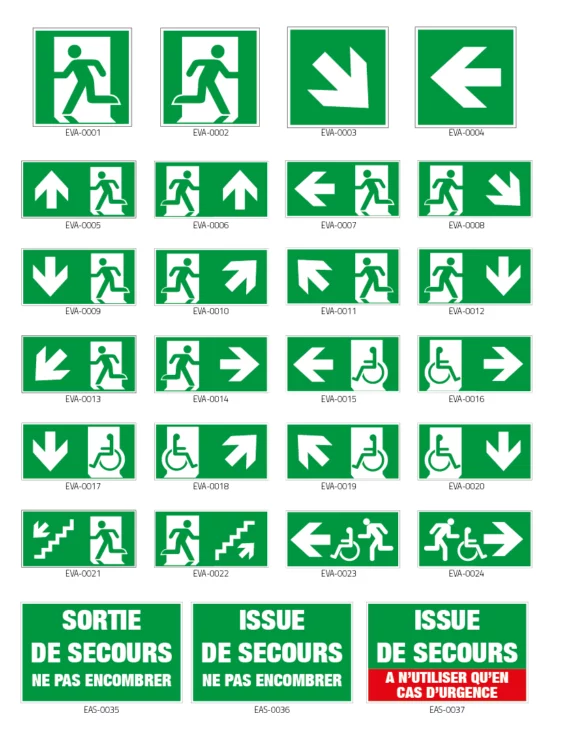 Panneau Issue de Secours en Haut EVA-0059
