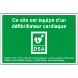 Panneau Site Équipé d'un Défibrillateur Cardiaque Semi-Automatique