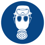 Signalétique Port du Casque, des Lunettes et du Masque à Gaz Obligatoire ISO 7010