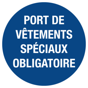 Signalétique Port de Vêtements Spéciaux Obligatoire ISO 7010