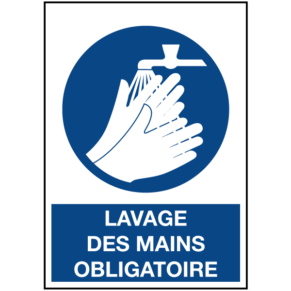 Signalétique Lavage des Mains Obligatoire ISO 7010