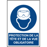Signalétique Protection de la Tête et de la Vue Obligatoire ISO 7010