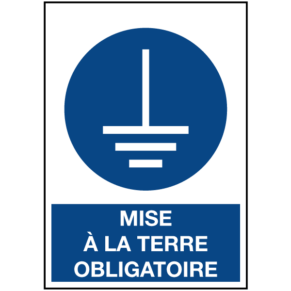 Signalétique Mise à la Terre Obligatoire ISO 7010