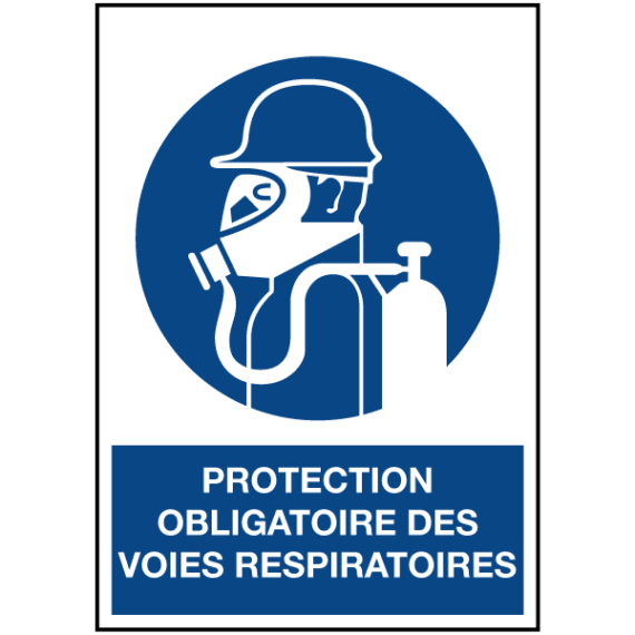 Signalétique Protection Obligatoire des Voies Respiratoires ISO 7010