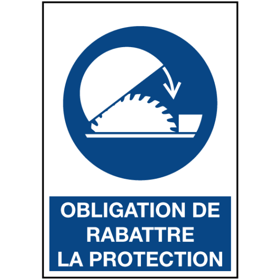 Signalétique Obligation de Rabattre la Protection ISO 7010