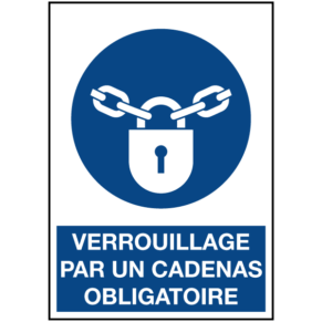 Signalétique Verrouillage par un Cadenas Obligatoire ISO 7010