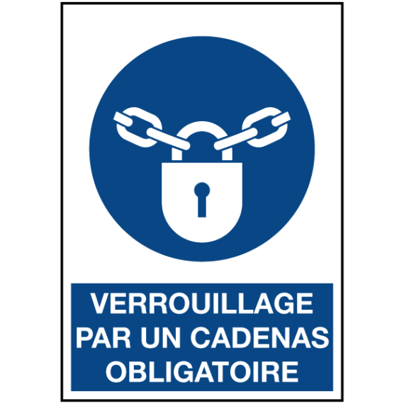 Signalétique Verrouillage par un Cadenas Obligatoire ISO 7010